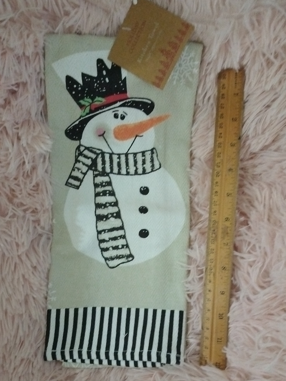 Holiday Snowman Kitchen Towel - Neutral and Black